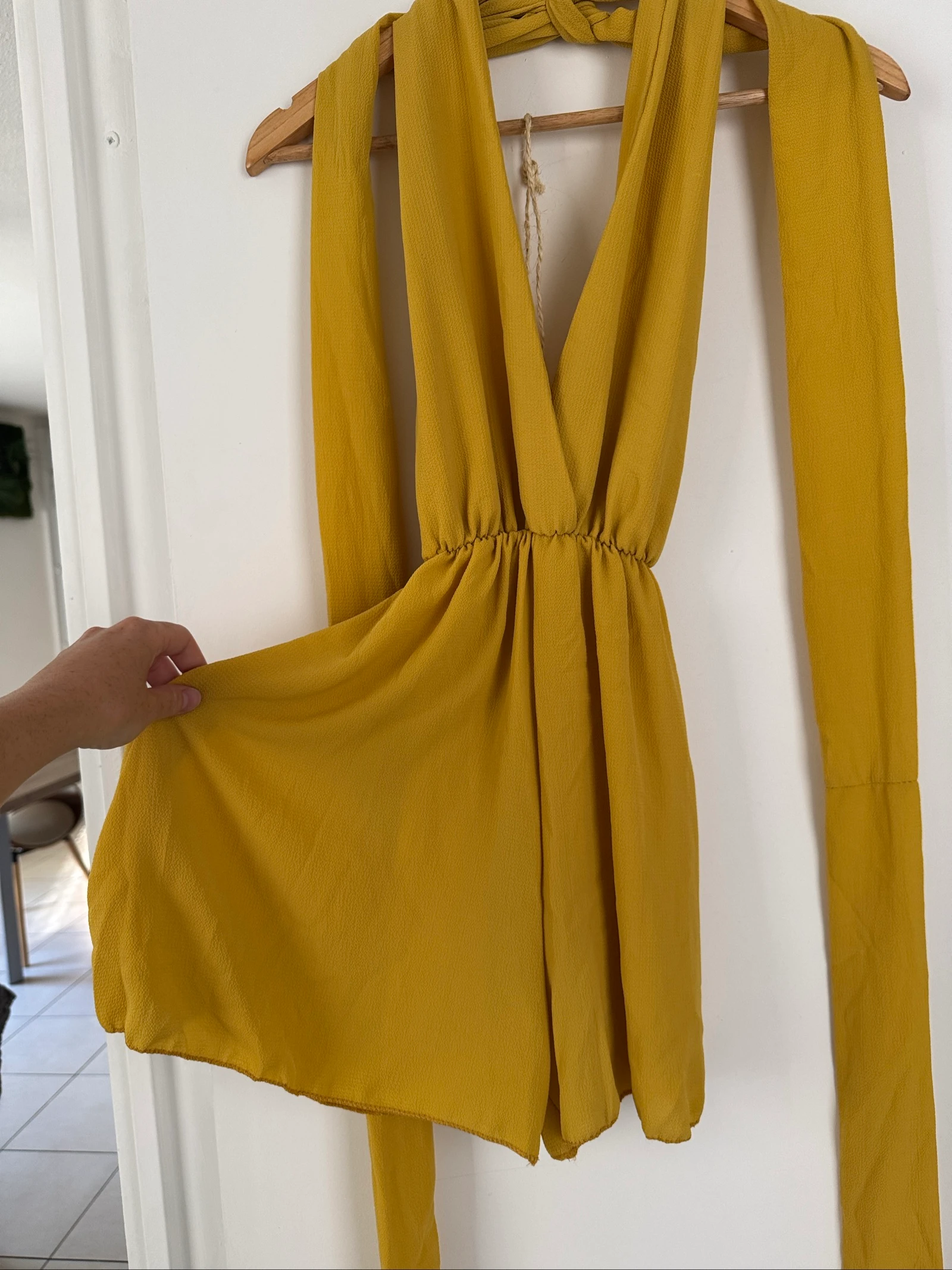Combi short amarelo mostarda Made in Italy - Tamanho único S/M/L - Fluida e elegante – photo 2
